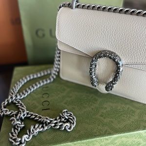 The Dionysus mini bag, white leather.